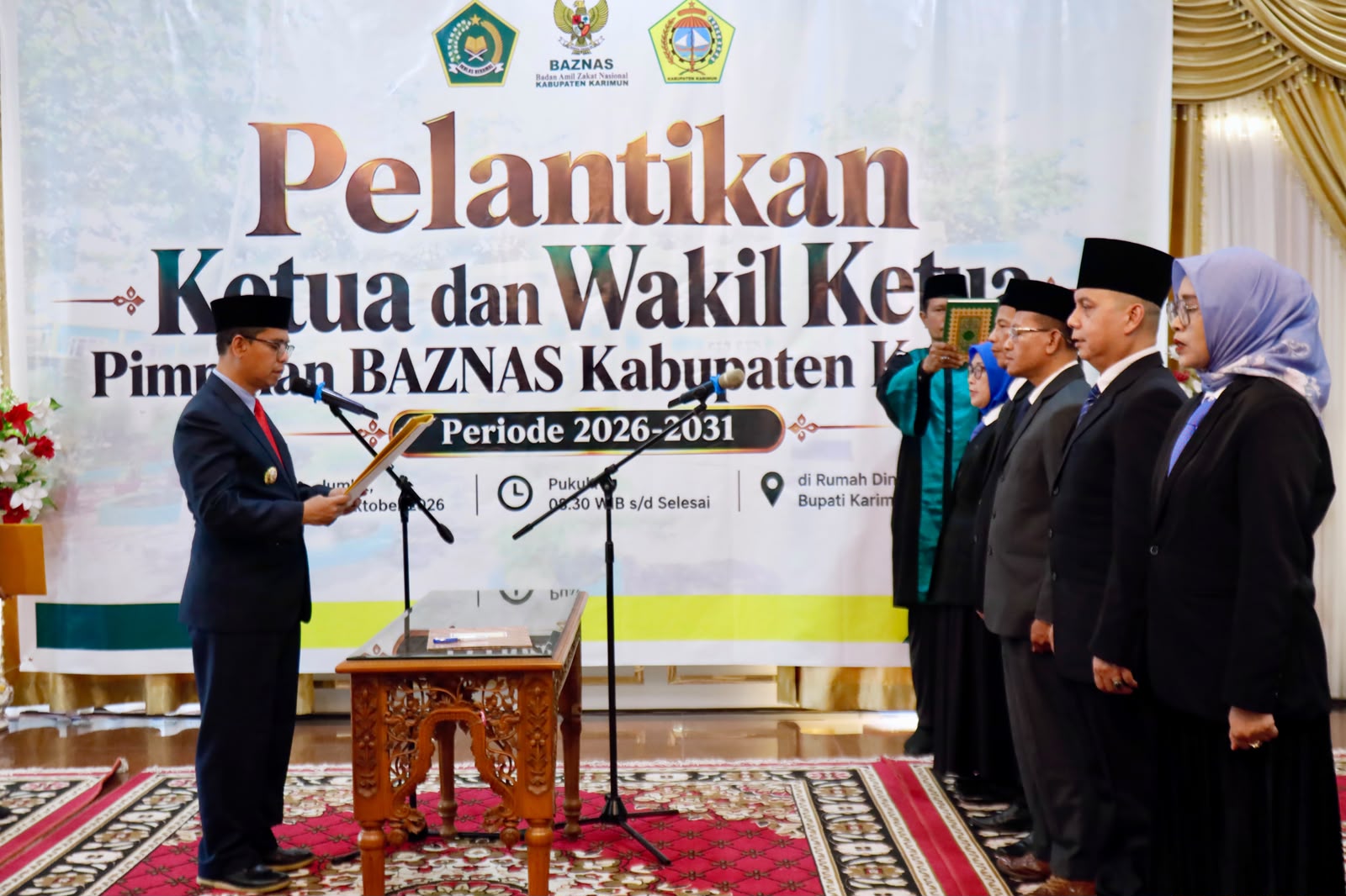 Lantik Pimpinan BAZNAS 2026–2031, Bupati Karimun Ing. H. Iskandarsyah Dorong Digitalisasi Zakat dan Pengentasan Kemiskinan